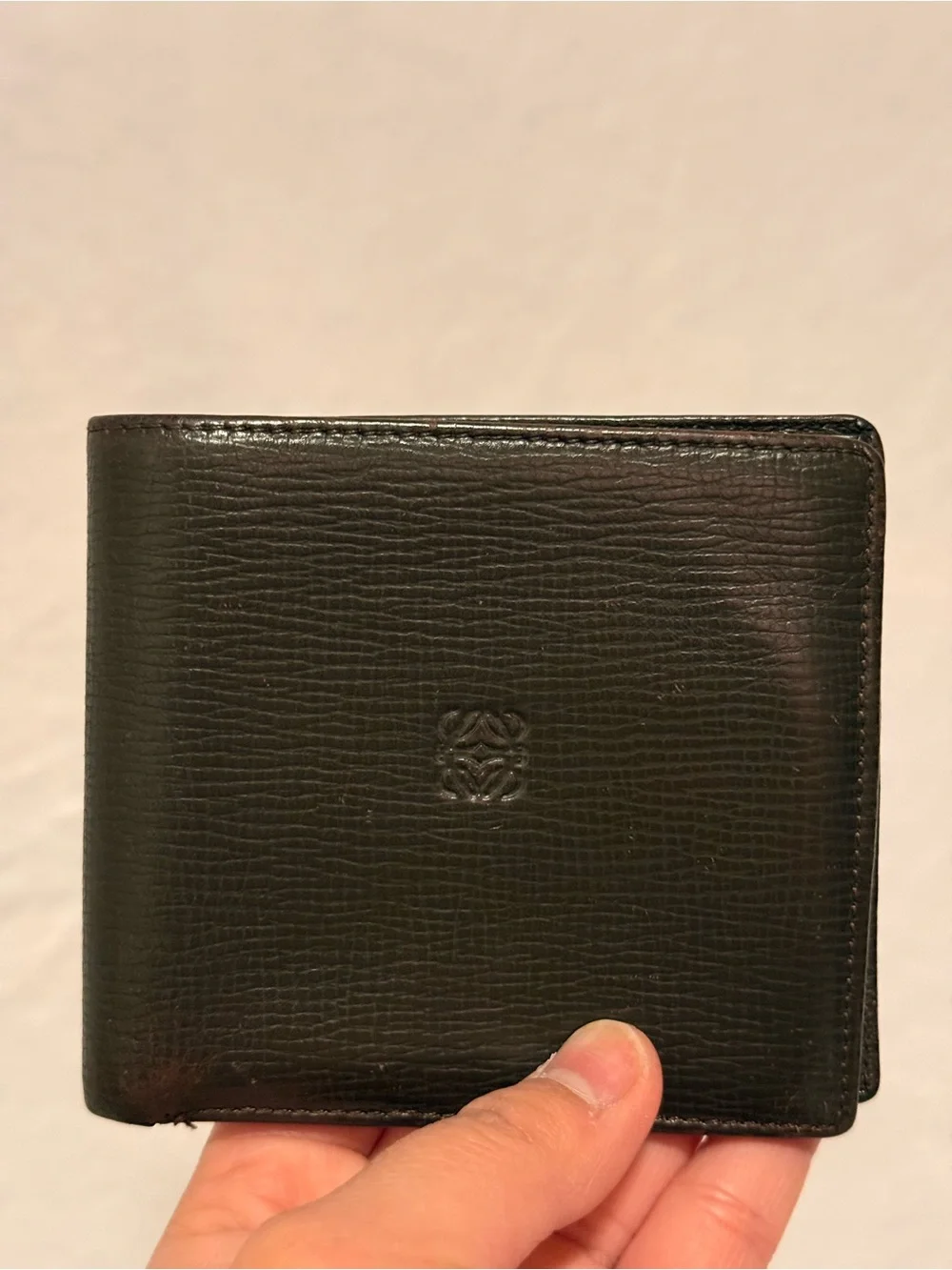 Vintage Loewe Brown Leather Anagram Bifold Wallet